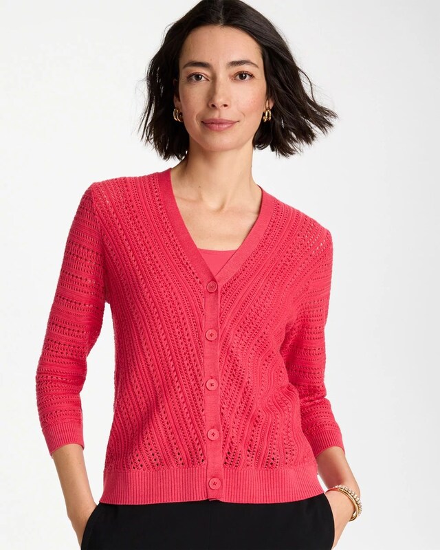 Stitchy V-Neck Cardigan - image 1